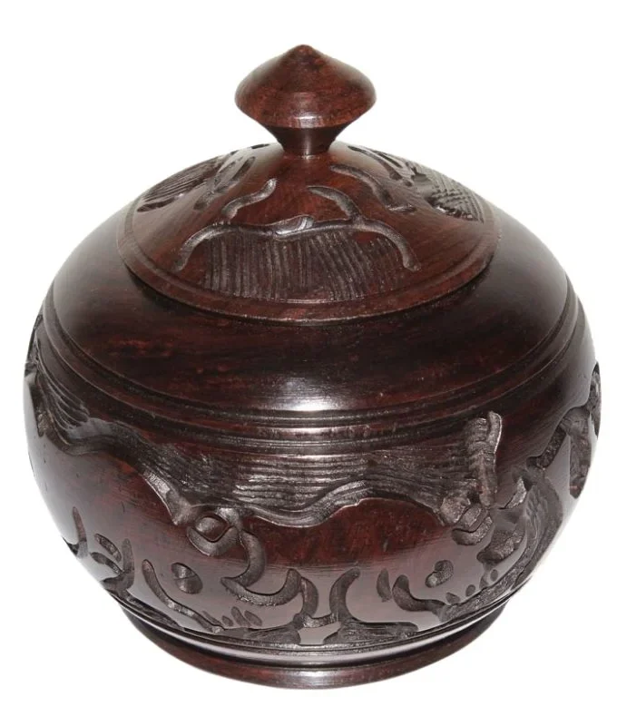 Ebony Wooden Peanut Pot