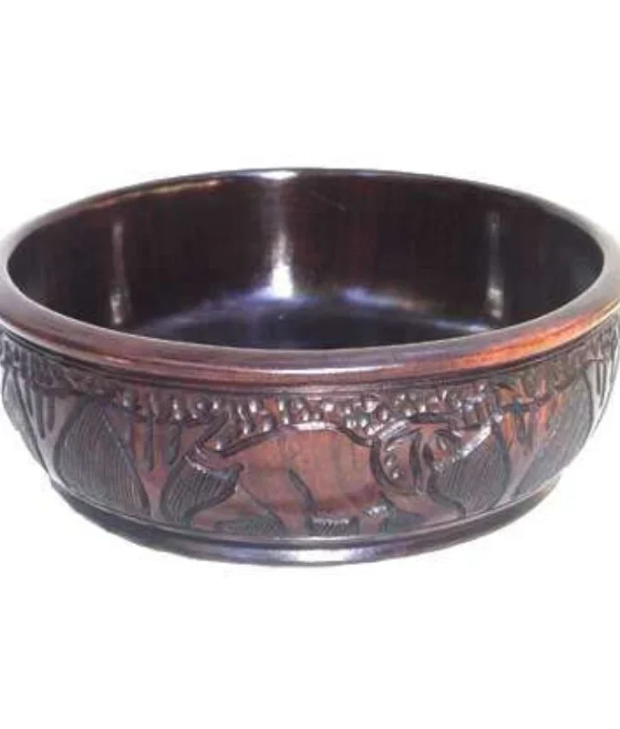 Large Handcrafted Ebony Sugar Bowl