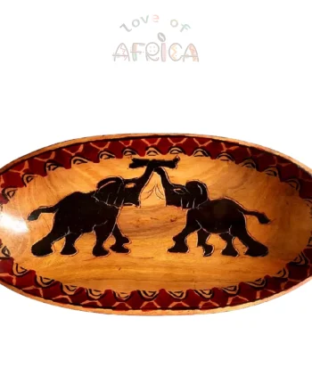8-Inch Mahogany Wooden Oval Bowl