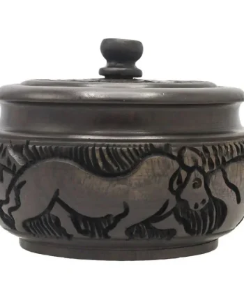 Hand-Carved Wooden Sugar Bowl